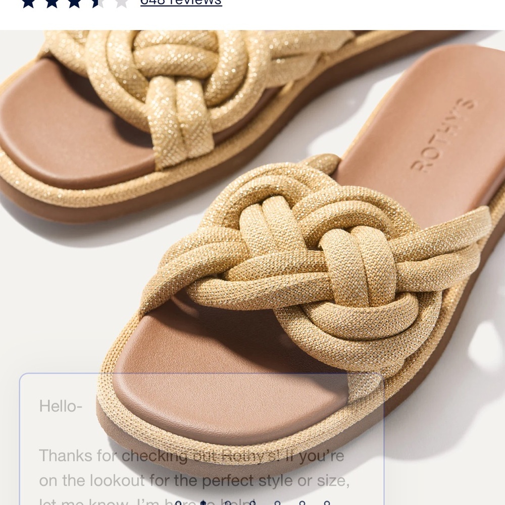 Rothy's Mustard Yellow/Gold Knotted Slide Sandals - Picture 4 of 9